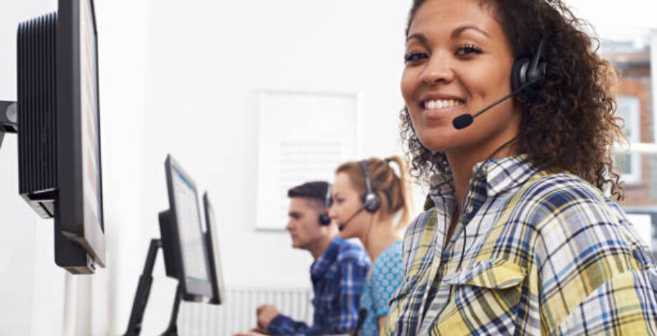 Female Customer Services Agent In Call Centre